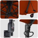 VidaXL Montowany na ścianie parasol ogrodowy z LEDami Terakota 248 cm
