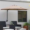 VidaXL Parasol Ogrodowy Taupe Poliester Duży Składany Okrągły