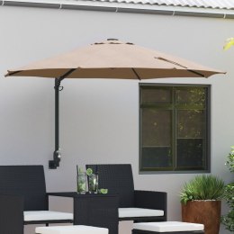 VidaXL Parasol Ogrodowy Taupe Poliester Duży Składany Okrągły