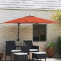 VidaXL Parasol Wysięgnikowy Terakota Poliester Duży Regulowany