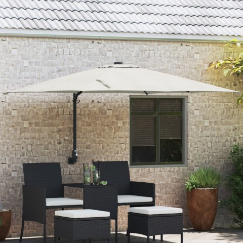 VidaXL Parasol na Patio Piasek Poliester, Aluminium Duży Składany