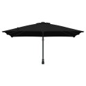 VidaXL Parasol na patio Czarny Poliester, Stal Duży Regulowany