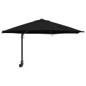 VidaXL Parasol ogrodowy montowany na ścianie z LEDami Czarny 248 cm