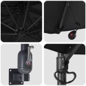 VidaXL Parasol ogrodowy montowany na ścianie z LEDami Czarny 248 cm