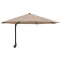 VidaXL Parasol ogrodowy montowany na ścianie z LEDami Taupe 248 cm