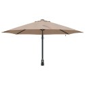 VidaXL Parasol ogrodowy montowany na ścianie z LEDami Taupe 248 cm
