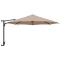 VidaXL Parasol ogrodowy montowany na ścianie z LEDami Taupe 248 cm