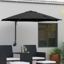 VidaXL Parasol patio Czarny Poliester, Stal Malowana Proszkowo Duży