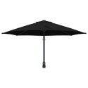VidaXL Parasol patio Czarny Poliester, Stal Malowana Proszkowo Duży