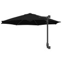 VidaXL Parasol patio Czarny Poliester, Stal Malowana Proszkowo Duży