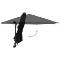 VidaXL Parasol patio Czarny Poliester, Stal Malowana Proszkowo Duży
