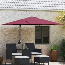VidaXL Parasol patio Czerwony Bordeaux Tkanina poliestrowa Duży Składany