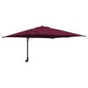 VidaXL Parasol patio Czerwony Bordeaux Tkanina poliestrowa Duży Składany