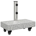 VidaXL Baza parasola na kółkach dla rur Ø38/48mm Szary Granit 25 kg Prostokątna