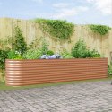 VidaXL Donica Ogrodowa Wygląd drewna Stal galwanizowana 400 x 80 x 81 cm