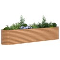 VidaXL Donica Ogrodowa Wygląd drewna Stal galwanizowana 400 x 80 x 81 cm