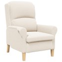 VidaXL Ergonomiczny fotel Kremowy Tkanina, Drewno Standard Ergonomiczny