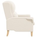 VidaXL Ergonomiczny fotel Kremowy Tkanina, Drewno Standard Ergonomiczny