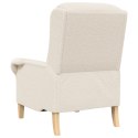 VidaXL Ergonomiczny fotel Kremowy Tkanina, Drewno Standard Ergonomiczny