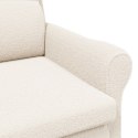 VidaXL Ergonomiczny fotel Kremowy Tkanina, Drewno Standard Ergonomiczny