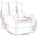VidaXL Ergonomiczny fotel Kremowy Tkanina, Drewno Standard Ergonomiczny