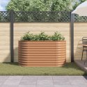 VidaXL Podniesiona grządka brązowa z drewnopodobnym wykończeniem 160x80x81 cm ze stali