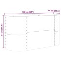VidaXL Podniesiona grządka brązowa z drewnopodobnym wykończeniem 160x80x81 cm ze stali
