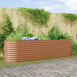 VidaXL Podniesione łóżko do uprawy Efekt drewna Metal 320 X 80 X 81 cm