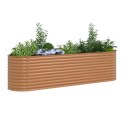VidaXL Podniesione łóżko do uprawy Efekt drewna Metal 320 X 80 X 81 cm