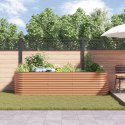 VidaXL Podniesione łóżko do uprawy Efekt drewna Metal 320 X 80 X 81 cm