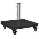 VidaXL Podstawa parasola na kółkach dla słupków Ø38/48mm Czarna granitowa 30 kg Kwadratowa