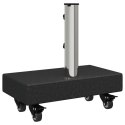 VidaXL Podstawa parasola na kółkach do słupków Ø38/48mm Czarny granit 25 kg Prostokątna