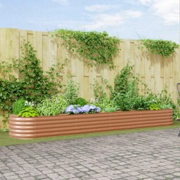 VidaXL Podwyższona Grządka Brązowa z wyglądem drewna 400x80x44 cm Stal