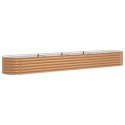 VidaXL Podwyższona Grządka Brązowa z wyglądem drewna 400x80x44 cm Stal