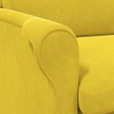 VidaXL Żółty Fotel Żółty Tkanina, Drewno Standardowy Żółty Fotel