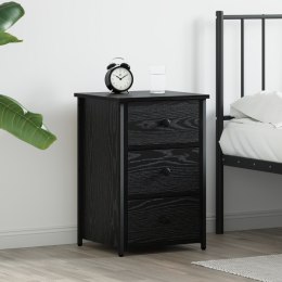 VidaXL Czarny Stolik Nocny Czarny Dąb MDF, Metal Kompaktowy