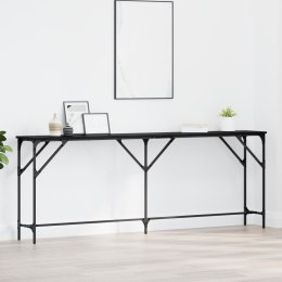 VidaXL Stół konsolowy Czarny dąb 200x29x75 cm Materiał drewnopochodny