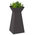 VidaXL Stojak na rośliny Czarny Plastikowy 35 x 35 x 73 cm Cylindryczny