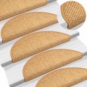 VidaXL Maty na schody samoprzylepne Sisal-Look 30 szt. 56x17x3 cm