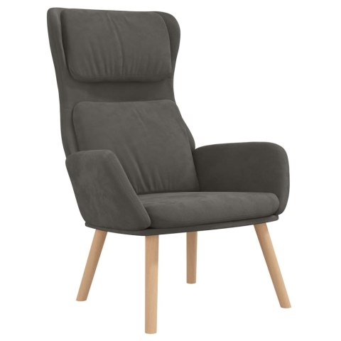 VidaXL Fotel, ciemnoszary, obity aksamitem VidaXL Fotel, ciemnoszary, obity aksamitem