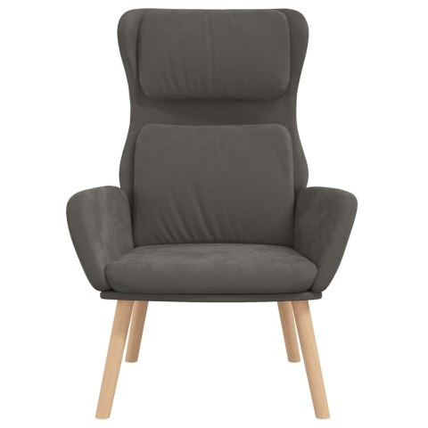 VidaXL Fotel, ciemnoszary, obity aksamitem VidaXL Fotel, ciemnoszary, obity aksamitem