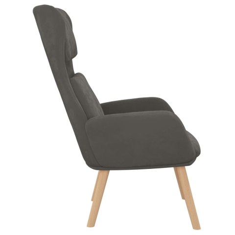 VidaXL Fotel, ciemnoszary, obity aksamitem VidaXL Fotel, ciemnoszary, obity aksamitem
