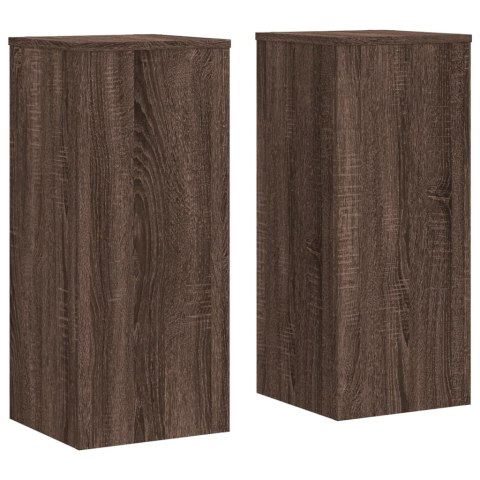 VidaXL Podstawki pod doniczki, 2 szt., brązowy dąb, 30x30x70 cm VidaXL Podstawki pod doniczki, 2 szt., brązowy dąb, 30x30x70 cm