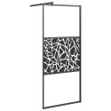 VidaXL Ścianka prysznicowa z półką, czarna, 90x195 cm, ESG i aluminium