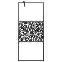 VidaXL Ścianka prysznicowa z półką, czarna, 90x195 cm, ESG i aluminium