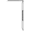 VidaXL Ścianka prysznicowa z półką, czarna, 90x195 cm, ESG i aluminium