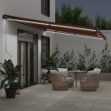 VidaXL Ręcznie zwijana markiza z LED, brązowa, 600x300 cm