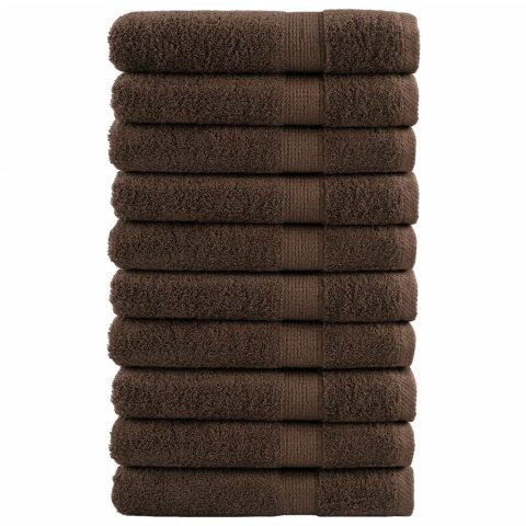 VidaXL Ręczniki premium SOLUND, 10 szt., brązowe, 100x200 cm