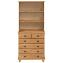 Hutch vidaXL 'ASKIM'w kolorze miodowym 91x40x199.5 cm z drewna sosnowego, Hutch vidaXL 'ASKIM'91x30x104 cm z drewna sosnowego, K