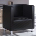 VidaXL Fotel Cube Czarny Ekoskóra
